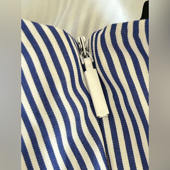 Armani Exchange Striped Pleated Midi Dress Women's 8- Nautical Beach Vacation - Picture 8 of 14